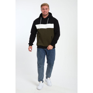 Толстовка мужская №17529 футер 3-х нитка с начесом (последний размер) хаки 52 Толстовка мужская №17529 футер 3-х нитка с начесом (последний размер) хаки 52