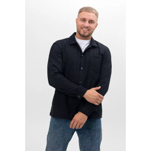 Рубашка мужская РММ-01 микровельвет (последний размер) черный 54-56 Рубашка мужская РММ-01 микровельвет (последний размер) черный 54-56