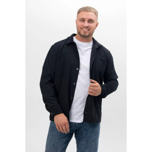 Рубашка мужская РММ-01 микровельвет (последний размер) черный 54-56 Рубашка мужская РММ-01 микровельвет (последний размер) черный 54-56