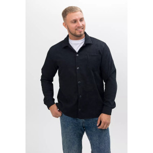 Рубашка мужская РММ-01 микровельвет (последний размер) черный 54-56 Рубашка мужская РММ-01 микровельвет (последний размер) черный 54-56