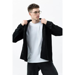 Рубашка мужская РММ-01 микровельвет (последний размер) черный 54-56 Рубашка мужская РММ-01 микровельвет (последний размер) черный 54-56