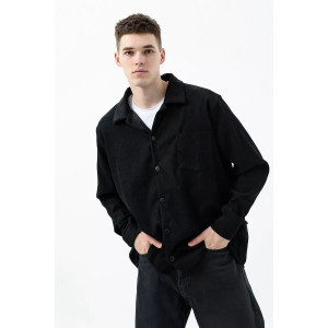 Рубашка мужская РММ-01 микровельвет (последний размер) черный 54-56 Рубашка мужская РММ-01 микровельвет (последний размер) черный 54-56