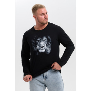Лонгслив мужской №8514 кулирка с лайкрой (последний размер) черный лев 44 Лонгслив мужской №8514 кулирка с лайкрой (последний размер) черный лев 44