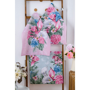 Набор кухонный из 3-х полотенец рогожка "Мятный аромат" Набор кухонный из 3-х полотенец рогожка "Мятный аромат"