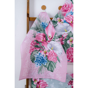 Набор кухонный из 3-х полотенец рогожка "Мятный аромат" Набор кухонный из 3-х полотенец рогожка "Мятный аромат"