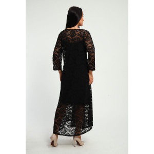 Платье женское П1370.2 вискоза с гипюром (р-ры: 48-62) черный Платье женское П1370.2 вискоза с гипюром (р-ры: 48-62) черный