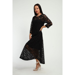 Платье женское П1370.2 вискоза с гипюром (р-ры: 48-62) черный Платье женское П1370.2 вискоза с гипюром (р-ры: 48-62) черный
