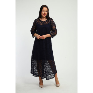 Платье женское П1370.1 вискоза с гипюром (р-ры: 48-62) синий Платье женское П1370.1 вискоза с гипюром (р-ры: 48-62) синий