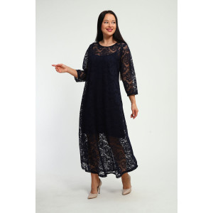 Платье женское П1370.1 вискоза с гипюром (р-ры: 48-62) синий Платье женское П1370.1 вискоза с гипюром (р-ры: 48-62) синий