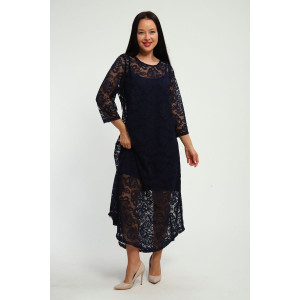 Платье женское П1370.1 вискоза с гипюром (р-ры: 48-62) синий Платье женское П1370.1 вискоза с гипюром (р-ры: 48-62) синий