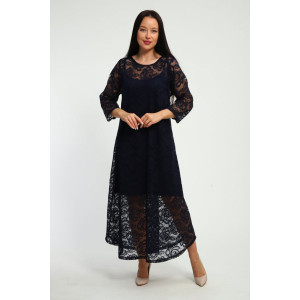 Платье женское П1370.1 вискоза с гипюром (р-ры: 48-62) синий Платье женское П1370.1 вискоза с гипюром (р-ры: 48-62) синий