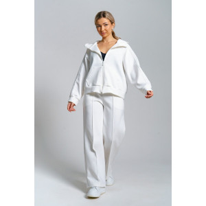 Костюм двойка женский 979 скуба (р-ры: 42-52) молочный Костюм двойка женский 979 скуба (р-ры: 42-52) молочный