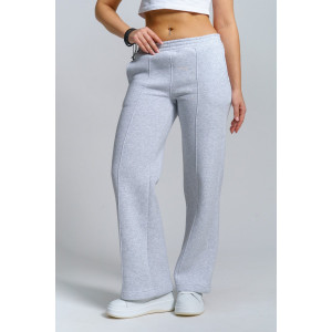 Брюки женские 980 футер 3-х нитка с начёсом пенье (р-ры: 44-58) серый меланж Брюки женские 980 футер 3-х нитка с начёсом пенье (р-ры: 44-58) серый меланж