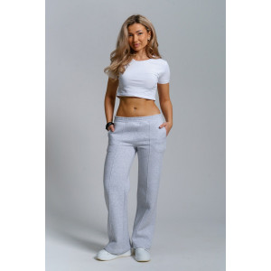 Брюки женские 980 футер 3-х нитка с начёсом пенье (р-ры: 44-58) серый меланж Брюки женские 980 футер 3-х нитка с начёсом пенье (р-ры: 44-58) серый меланж