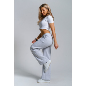 Брюки женские 980 футер 3-х нитка с начёсом пенье (р-ры: 44-58) серый меланж Брюки женские 980 футер 3-х нитка с начёсом пенье (р-ры: 44-58) серый меланж