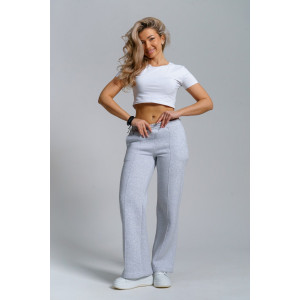 Брюки женские 980 футер 3-х нитка с начёсом пенье (р-ры: 44-58) серый меланж Брюки женские 980 футер 3-х нитка с начёсом пенье (р-ры: 44-58) серый меланж