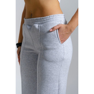 Брюки женские 980 футер 3-х нитка с начёсом пенье (р-ры: 44-58) серый меланж Брюки женские 980 футер 3-х нитка с начёсом пенье (р-ры: 44-58) серый меланж