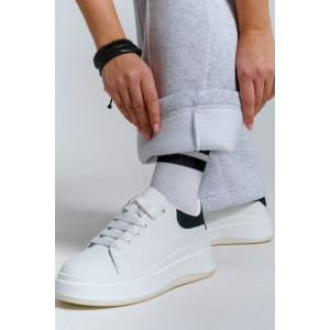 Брюки женские 980 футер 3-х нитка с начёсом пенье (р-ры: 44-58) серый меланж Брюки женские 980 футер 3-х нитка с начёсом пенье (р-ры: 44-58) серый меланж