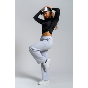 Брюки женские 980 футер 3-х нитка с начёсом пенье (р-ры: 44-58) серый меланж Брюки женские 980 футер 3-х нитка с начёсом пенье (р-ры: 44-58) серый меланж