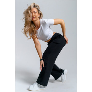 Брюки женские 980 футер 3-х нитка с начёсом пенье (р-ры: 44-58) черный Брюки женские 980 футер 3-х нитка с начёсом пенье (р-ры: 44-58) черный