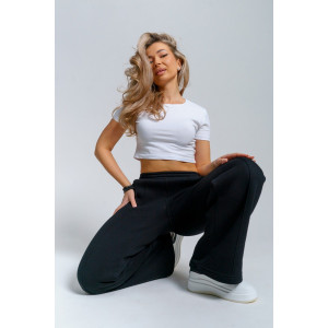 Брюки женские 980 футер 3-х нитка с начёсом пенье (р-ры: 44-58) черный Брюки женские 980 футер 3-х нитка с начёсом пенье (р-ры: 44-58) черный