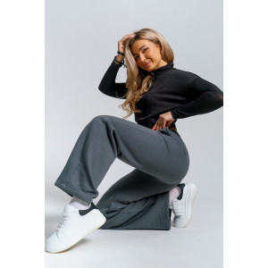 Брюки женские 980 футер 3-х нитка с начёсом пенье (р-ры: 44-58) серый Брюки женские 980 футер 3-х нитка с начёсом пенье (р-ры: 44-58) серый