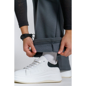 Брюки женские 980 футер 3-х нитка с начёсом пенье (р-ры: 44-58) серый Брюки женские 980 футер 3-х нитка с начёсом пенье (р-ры: 44-58) серый