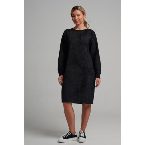 Платье женское 976 футер 2-х нитка пенье винтаж (р-ры: 44-56) черный винтаж