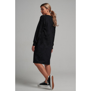 Платье женское 976 футер 2-х нитка пенье винтаж (р-ры: 44-56) черный винтаж