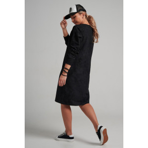 Платье женское 976 футер 2-х нитка пенье винтаж (р-ры: 44-56) черный винтаж