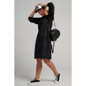 Платье женское 976 футер 2-х нитка пенье винтаж (р-ры: 44-56) черный винтаж