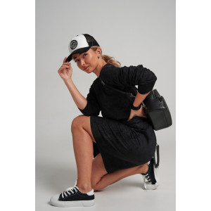 Платье женское 976 футер 2-х нитка пенье винтаж (р-ры: 44-56) черный винтаж