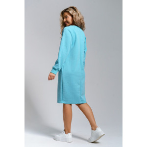 Платье женское 976 трикотаж 3Д (р-ры: 44-56) голубой Платье женское 976 трикотаж 3Д (р-ры: 44-56) голубой