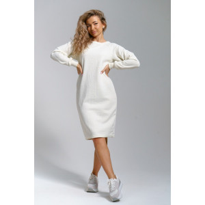 Платье женское 976 трикотаж 3Д (р-ры: 44-56) молочный Платье женское 976 трикотаж 3Д (р-ры: 44-56) молочный