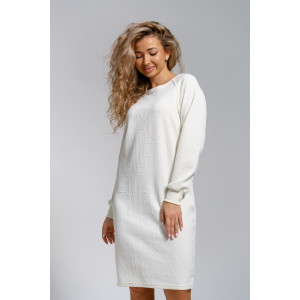 Платье женское 976 трикотаж 3Д (р-ры: 44-56) молочный Платье женское 976 трикотаж 3Д (р-ры: 44-56) молочный