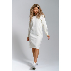 Платье женское 976 трикотаж 3Д (р-ры: 44-56) молочный Платье женское 976 трикотаж 3Д (р-ры: 44-56) молочный