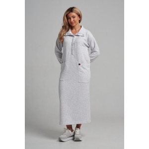 Платье женское 978 футер 3-х нитка петля пенье (р-ры: 44-54) меланж серый Платье женское 978 футер 3-х нитка петля пенье (р-ры: 44-54) меланж серый