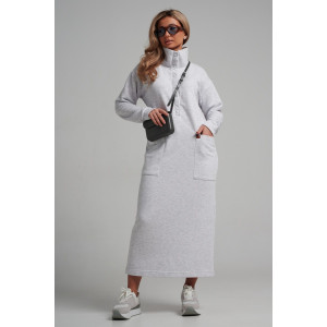 Платье женское 978 футер 3-х нитка петля пенье (р-ры: 44-54) меланж серый Платье женское 978 футер 3-х нитка петля пенье (р-ры: 44-54) меланж серый