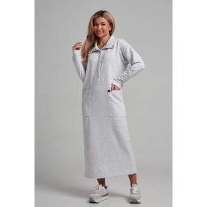 Платье женское 978 футер 3-х нитка петля пенье (р-ры: 44-54) меланж серый Платье женское 978 футер 3-х нитка петля пенье (р-ры: 44-54) меланж серый