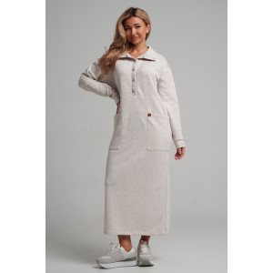 Платье женское 978 футер 3-х нитка петля пенье (р-ры: 44-54) меланж капучино Платье женское 978 футер 3-х нитка петля пенье (р-ры: 44-54) меланж капучино