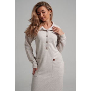 Платье женское 978 футер 3-х нитка петля пенье (р-ры: 44-54) меланж капучино Платье женское 978 футер 3-х нитка петля пенье (р-ры: 44-54) меланж капучино