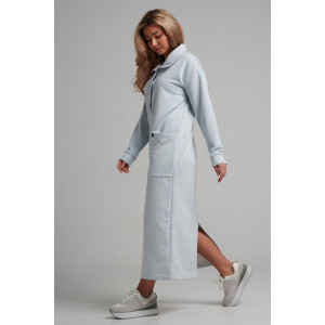 Платье женское 978 футер 3-х нитка петля пенье (р-ры: 44-54) меланж голубой Платье женское 978 футер 3-х нитка петля пенье (р-ры: 44-54) меланж голубой