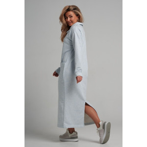 Платье женское 978 футер 3-х нитка петля пенье (р-ры: 44-54) меланж голубой Платье женское 978 футер 3-х нитка петля пенье (р-ры: 44-54) меланж голубой