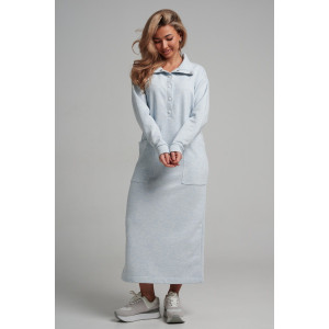 Платье женское 978 футер 3-х нитка петля пенье (р-ры: 44-54) меланж голубой Платье женское 978 футер 3-х нитка петля пенье (р-ры: 44-54) меланж голубой