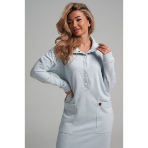 Платье женское 978 футер 3-х нитка петля пенье (р-ры: 44-54) меланж голубой Платье женское 978 футер 3-х нитка петля пенье (р-ры: 44-54) меланж голубой