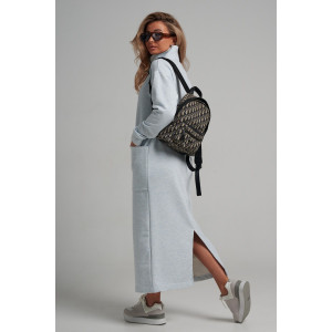 Платье женское 978 футер 3-х нитка петля пенье (р-ры: 44-54) меланж голубой Платье женское 978 футер 3-х нитка петля пенье (р-ры: 44-54) меланж голубой