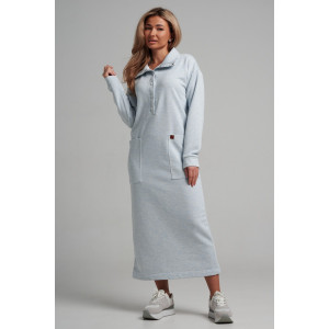 Платье женское 978 футер 3-х нитка петля пенье (р-ры: 44-54) меланж голубой Платье женское 978 футер 3-х нитка петля пенье (р-ры: 44-54) меланж голубой