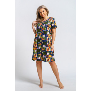 Халат женский 924 "Тропики" кулирка (р-ры: 46-60) синий Халат женский 924 "Тропики" кулирка (р-ры: 46-60) синий