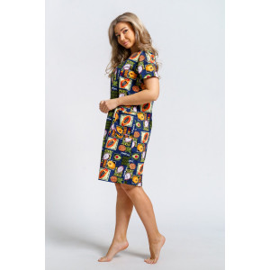 Халат женский 924 "Тропики" кулирка (р-ры: 46-60) синий Халат женский 924 "Тропики" кулирка (р-ры: 46-60) синий