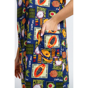 Халат женский 924 "Тропики" кулирка (р-ры: 46-60) синий Халат женский 924 "Тропики" кулирка (р-ры: 46-60) синий